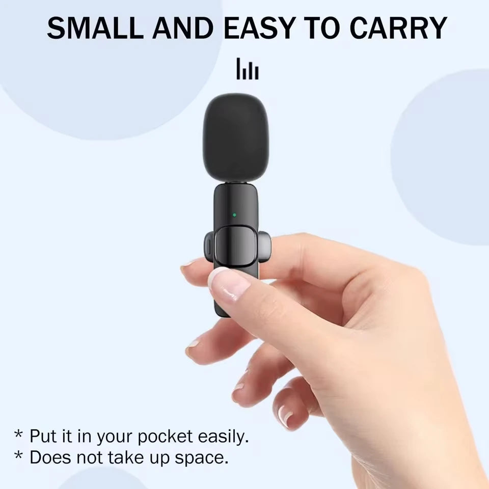 Wireless Lavalier Microphone for Cell Phone Noise Reduction Portable Audio Video Live Interview Recording For Android Type C